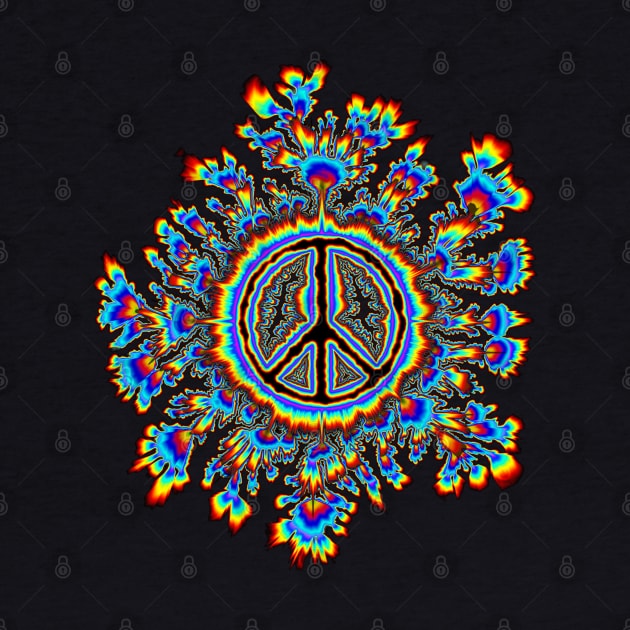 glowing psychedelic peace sign by DrewskiDesignz